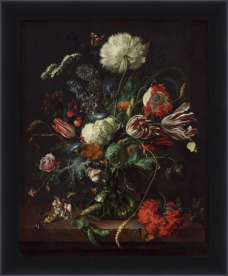 Картина в раме - Ваза с цветами - натюрморт. Ян Хем Давидс Де