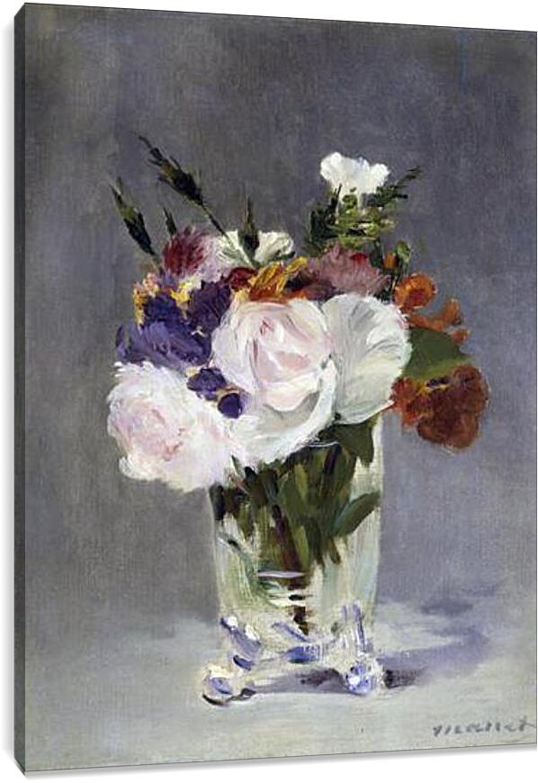 Постер и плакат - Цветы в хрустальной вазе. Эдуард Мане