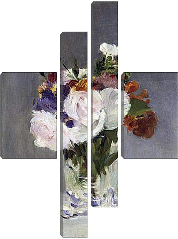 Модульная картина - Цветы в хрустальной вазе. Эдуард Мане