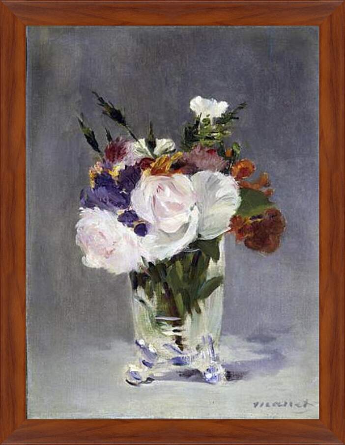 Картина в раме - Цветы в хрустальной вазе. Эдуард Мане