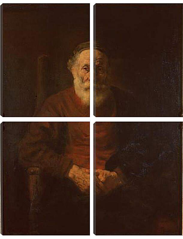 Модульная картина - Portrait of an Old Man in Red. Рембрандт