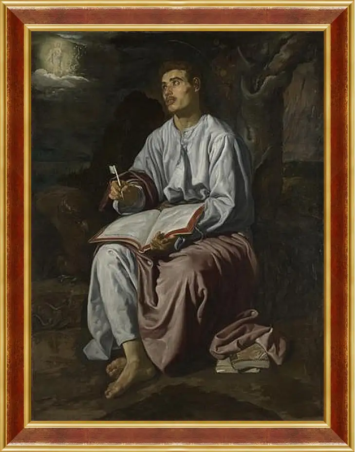 Картина в раме - Saint John the Evangelist on the Island of patmos. Диего Веласкес