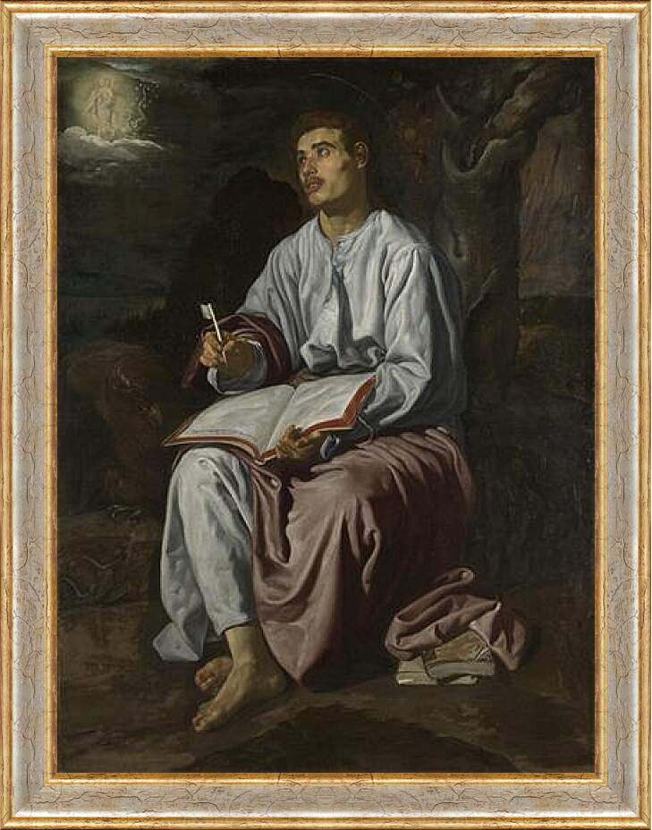 Картина в раме - Saint John the Evangelist on the Island of patmos. Диего Веласкес