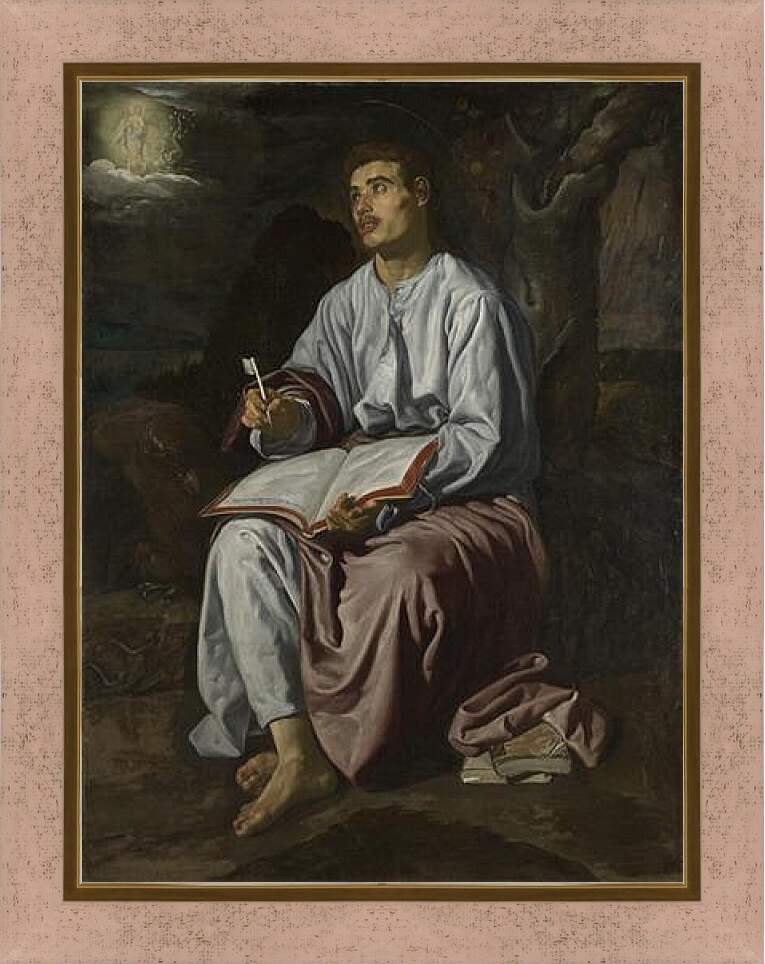 Картина в раме - Saint John the Evangelist on the Island of patmos. Диего Веласкес