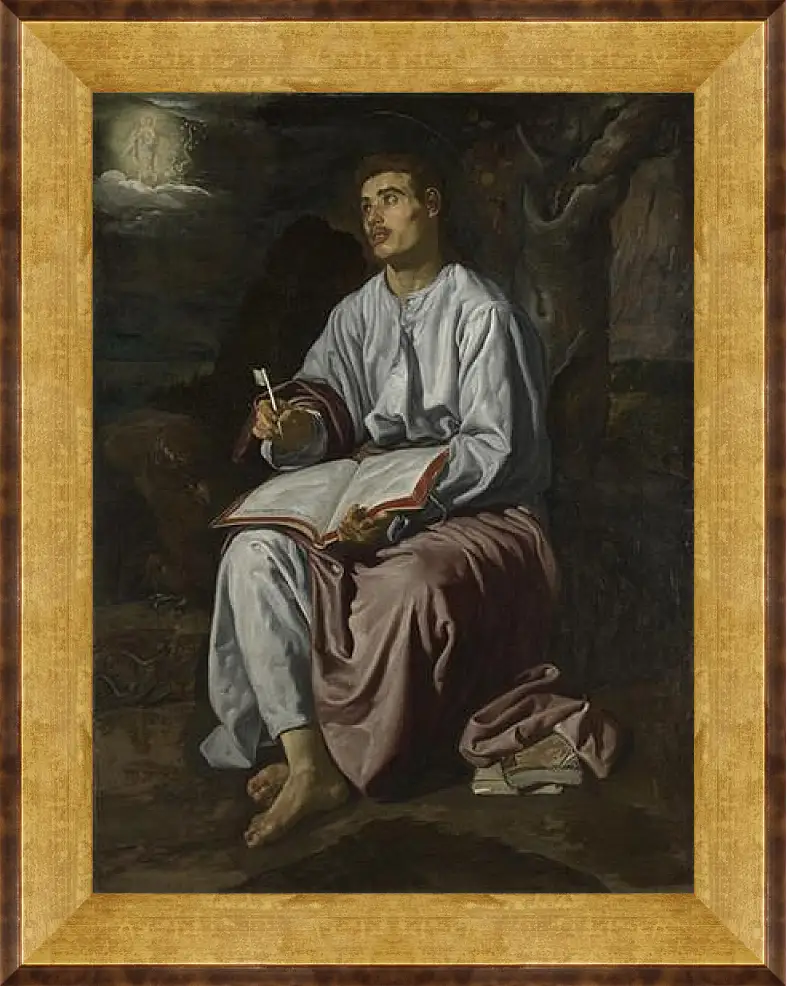 Картина в раме - Saint John the Evangelist on the Island of patmos. Диего Веласкес