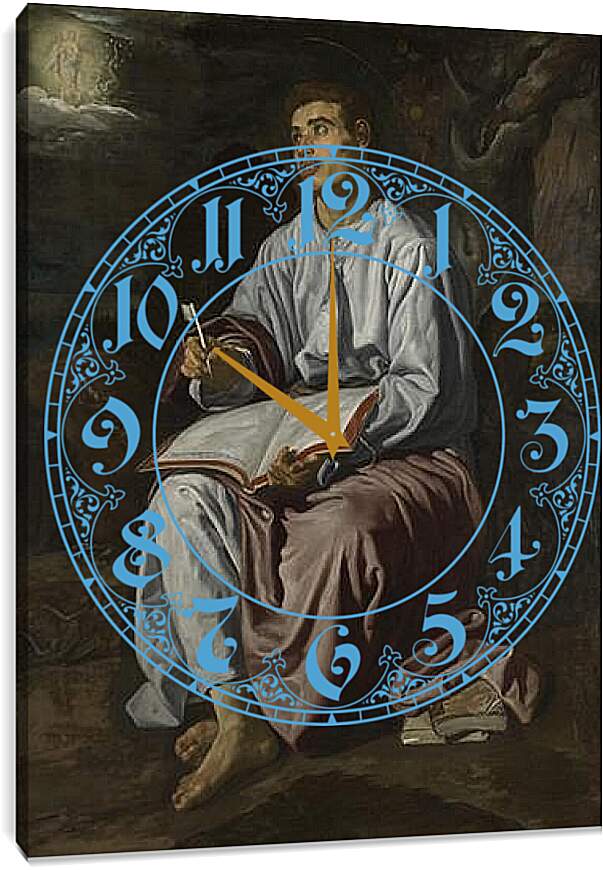 Часы картина - Saint John the Evangelist on the Island of patmos. Диего Веласкес