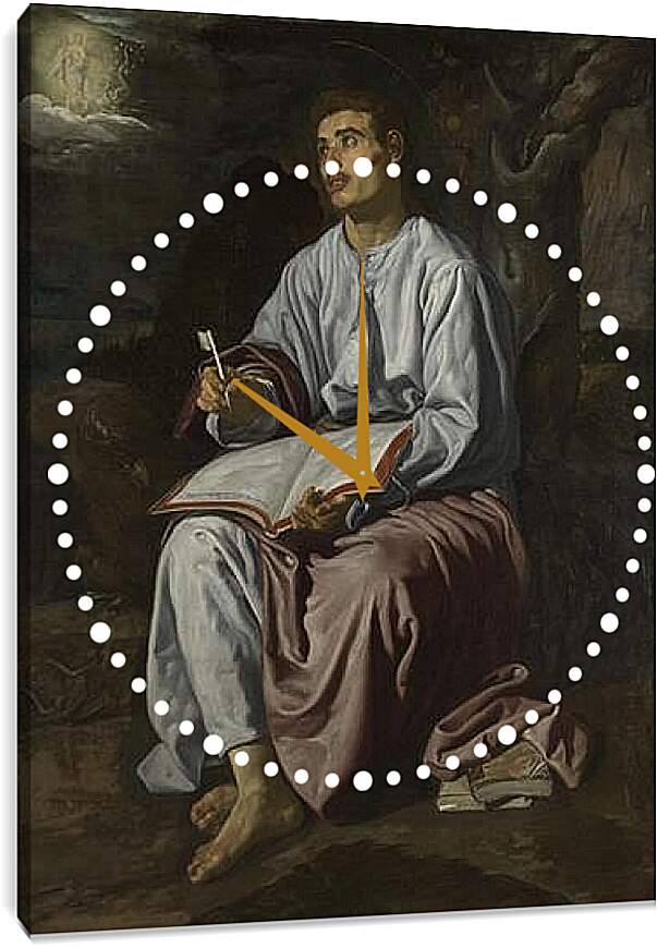 Часы картина - Saint John the Evangelist on the Island of patmos. Диего Веласкес