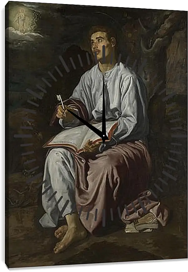 Часы картина - Saint John the Evangelist on the Island of patmos. Диего Веласкес