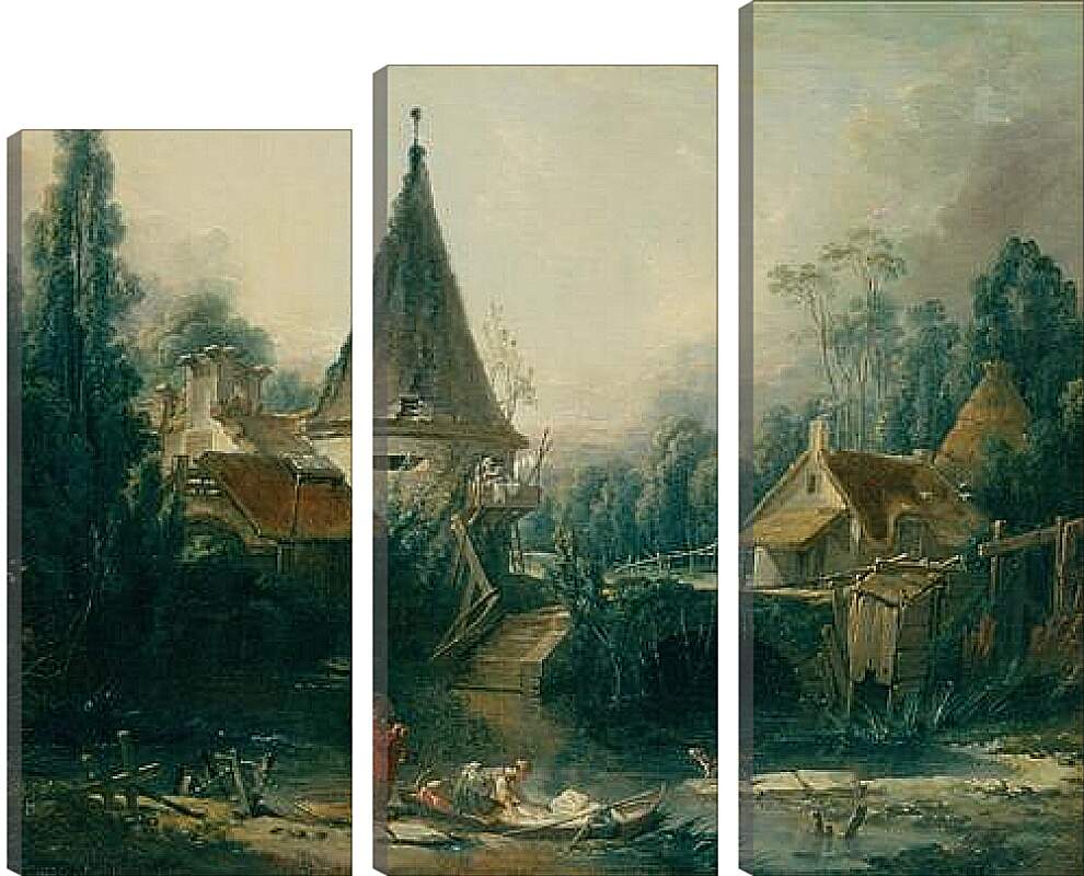 Модульная картина - Landscape Near Beauvais. Франсуа Буше