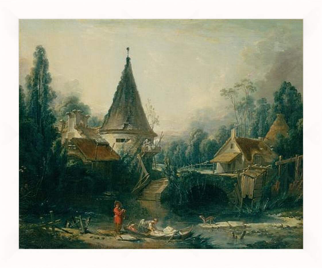 Картина в раме - Landscape Near Beauvais. Франсуа Буше