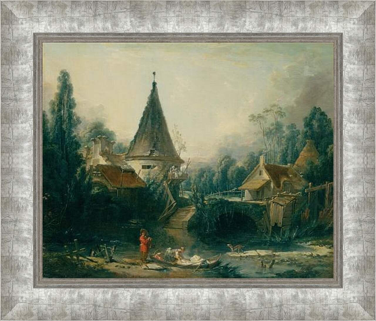 Картина в раме - Landscape Near Beauvais. Франсуа Буше