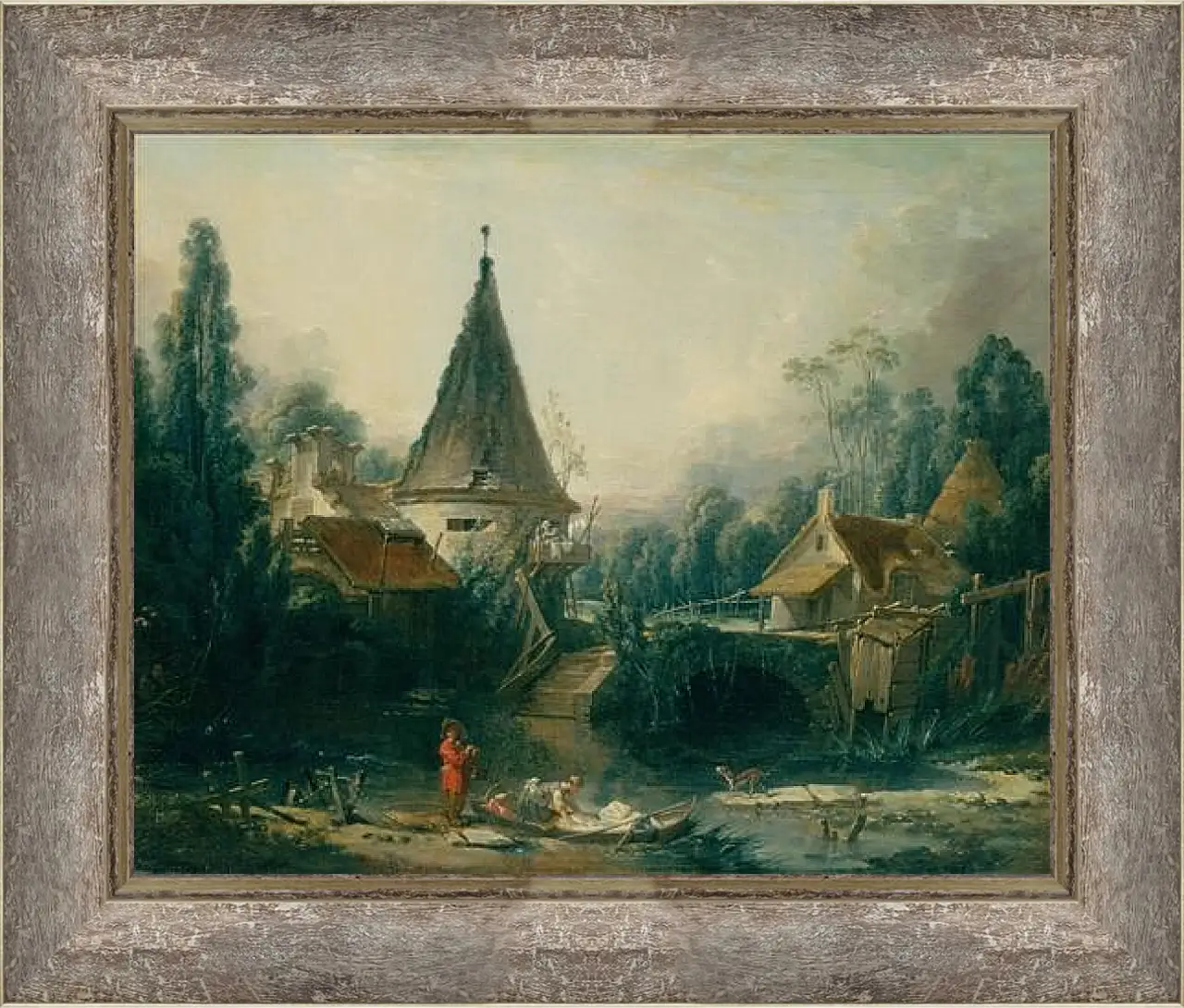 Картина в раме - Landscape Near Beauvais. Франсуа Буше