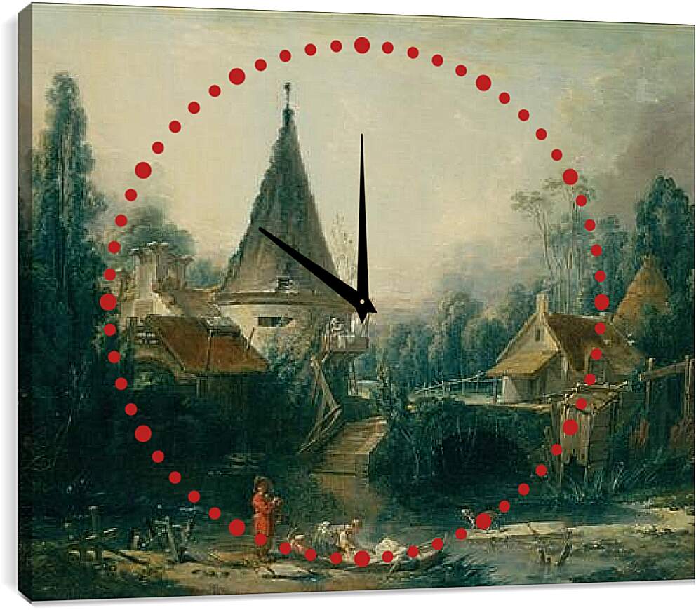 Часы картина - Landscape Near Beauvais. Франсуа Буше