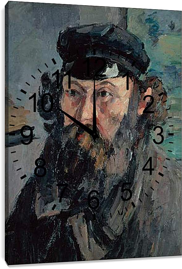 Часы картина - Self-Portrait in a Casquette. Поль Сезанн