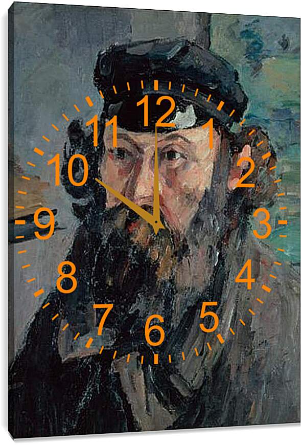 Часы картина - Self-Portrait in a Casquette. Поль Сезанн