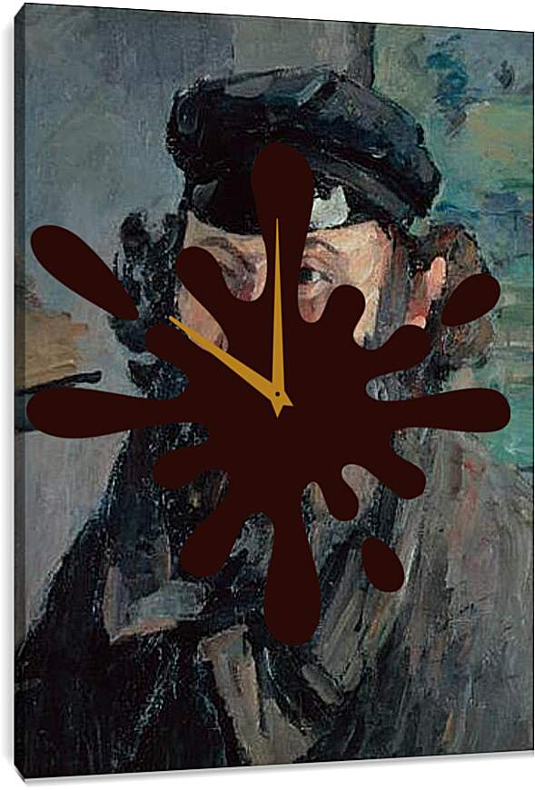 Часы картина - Self-Portrait in a Casquette. Поль Сезанн