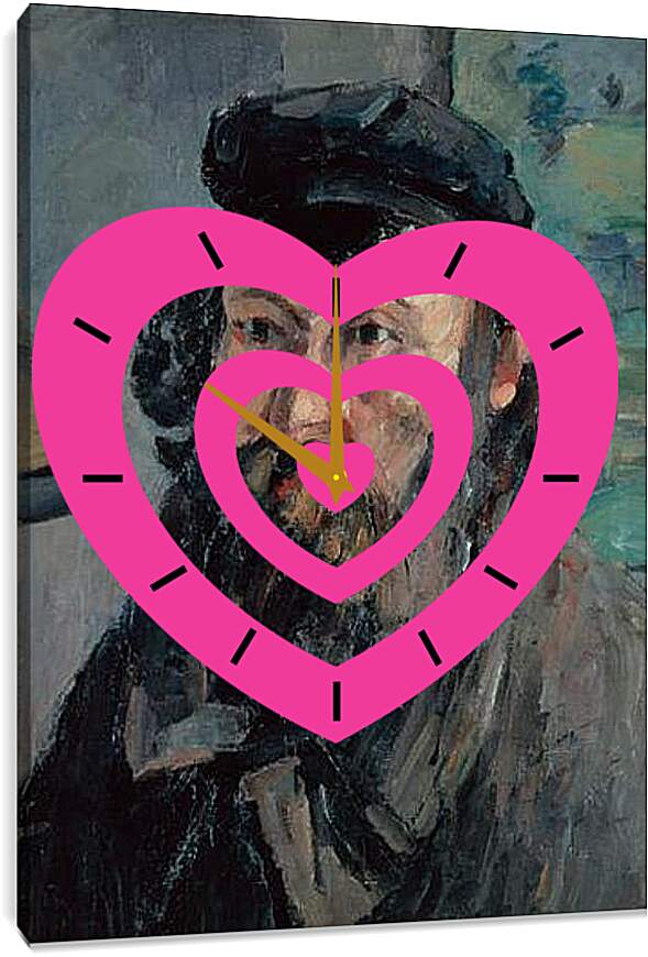 Часы картина - Self-Portrait in a Casquette. Поль Сезанн