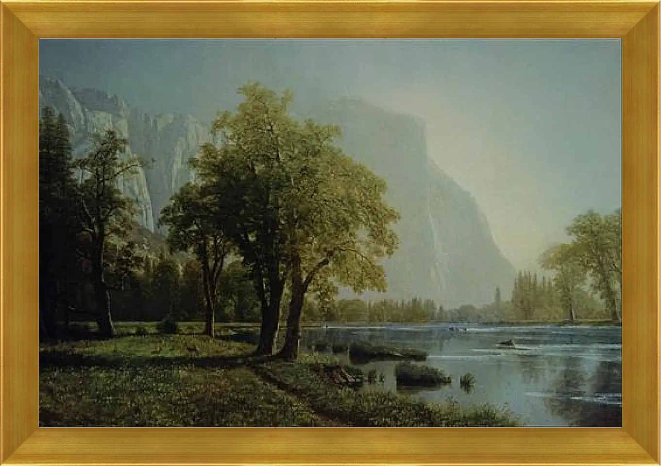 Картина в раме - El Capitan, Yosemite Valley. Эль-Капитан. Альберт Бирштадт