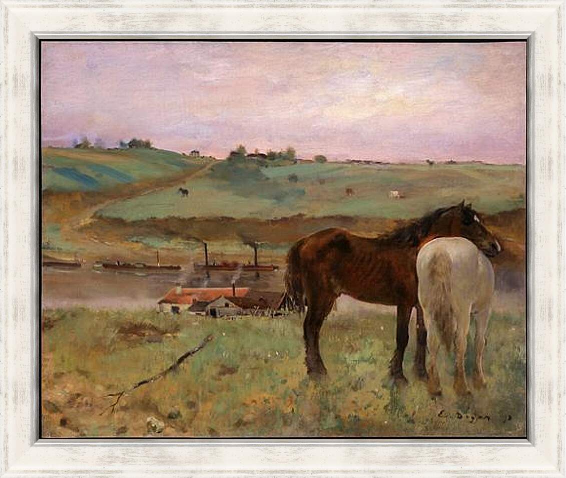 Картина в раме - Лошади. Эдгар Дега