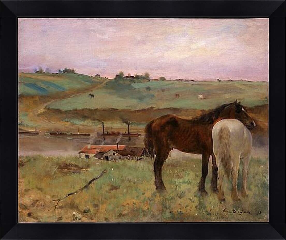 Картина в раме - Лошади. Эдгар Дега