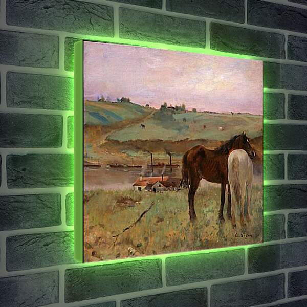 Лайтбокс световая панель - Лошади. Эдгар Дега