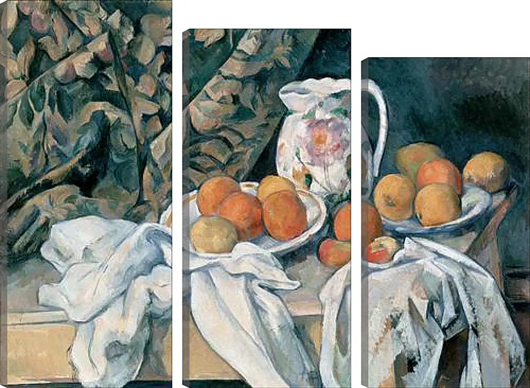 Модульная картина - Still Life with a Curtain. Поль Сезанн