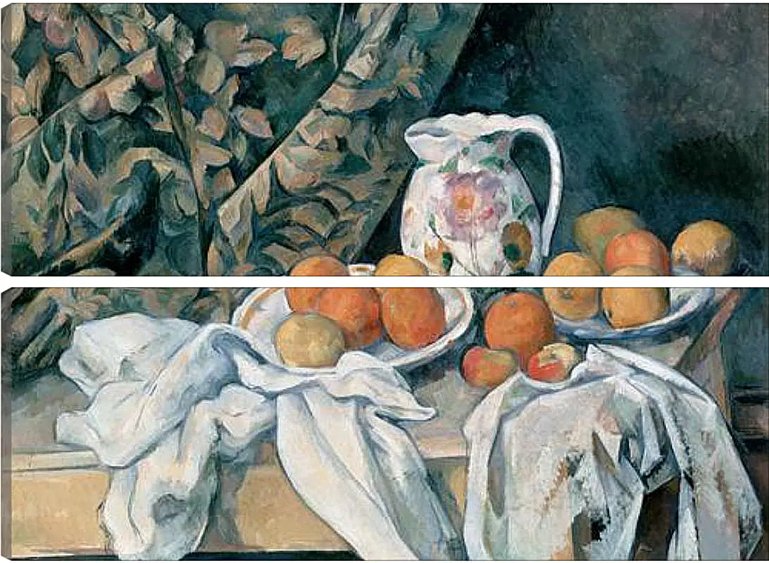 Модульная картина - Still Life with a Curtain. Поль Сезанн