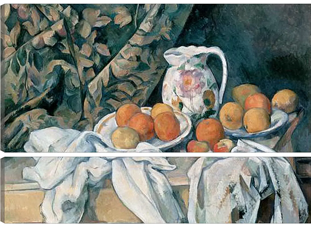 Модульная картина - Still Life with a Curtain. Поль Сезанн