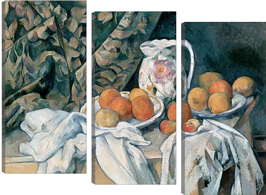 Модульная картина - Still Life with a Curtain. Поль Сезанн