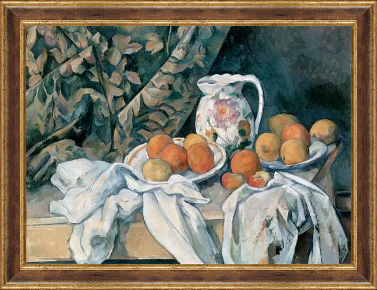 Картина в раме - Still Life with a Curtain. Поль Сезанн