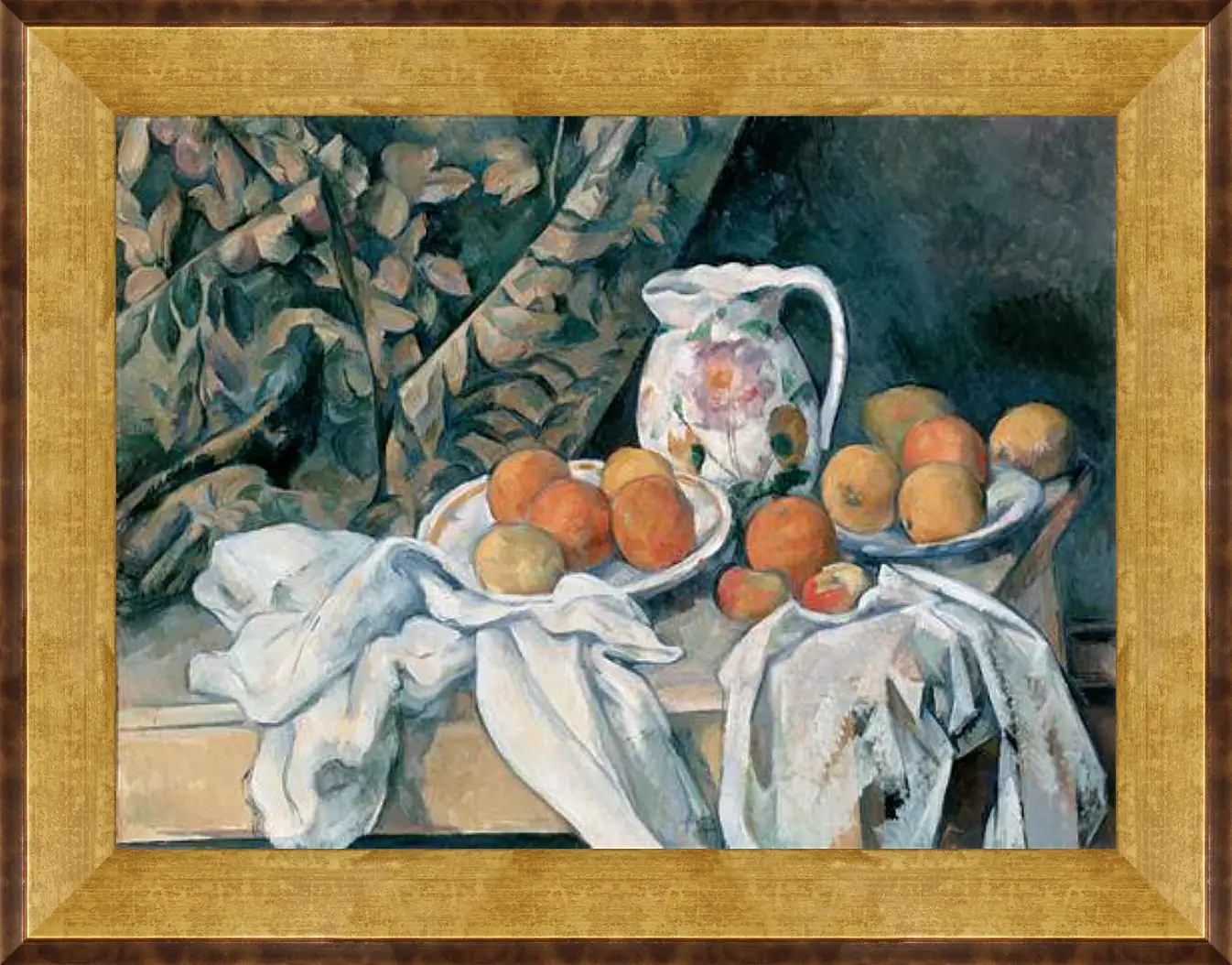 Картина в раме - Still Life with a Curtain. Поль Сезанн