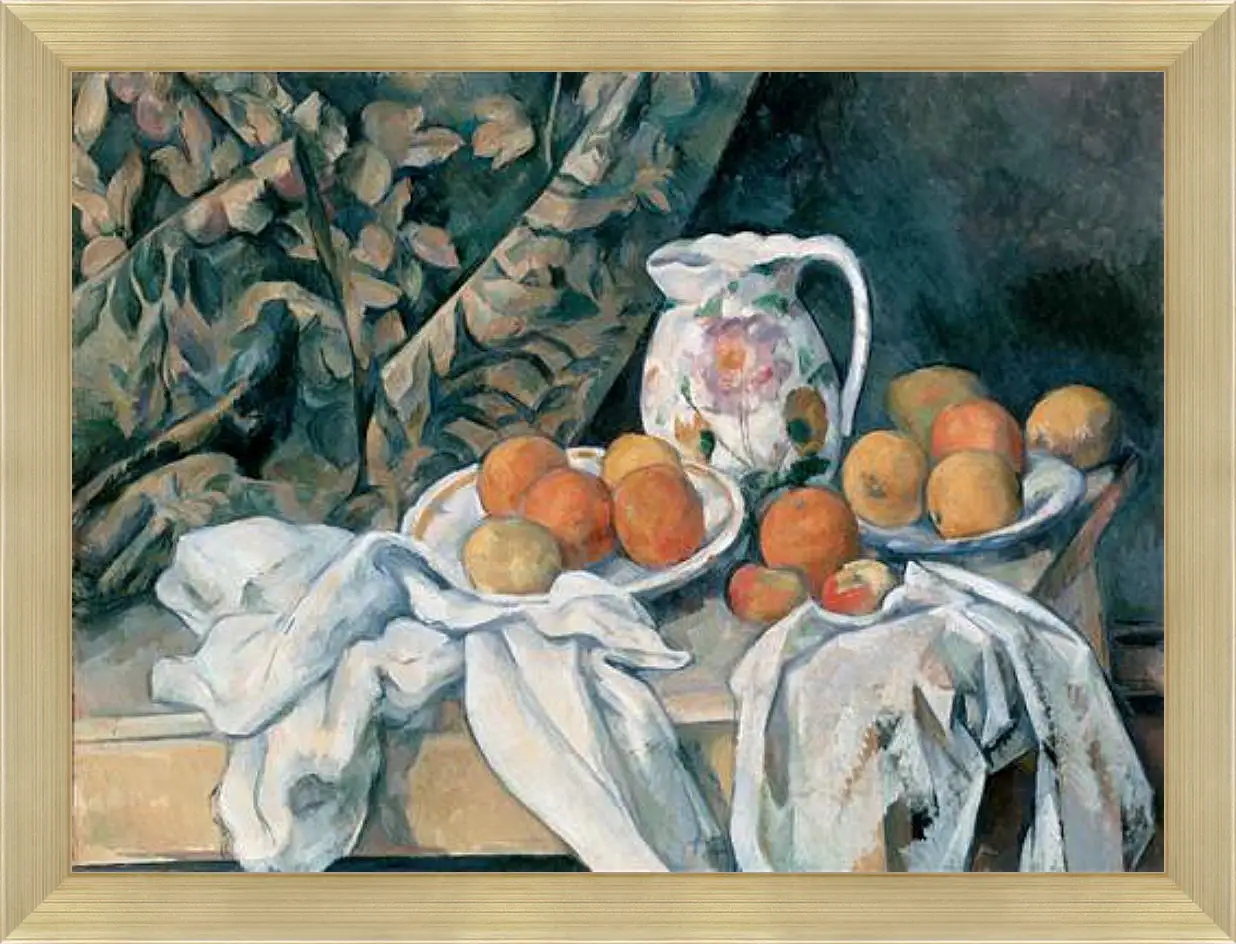 Картина в раме - Still Life with a Curtain. Поль Сезанн