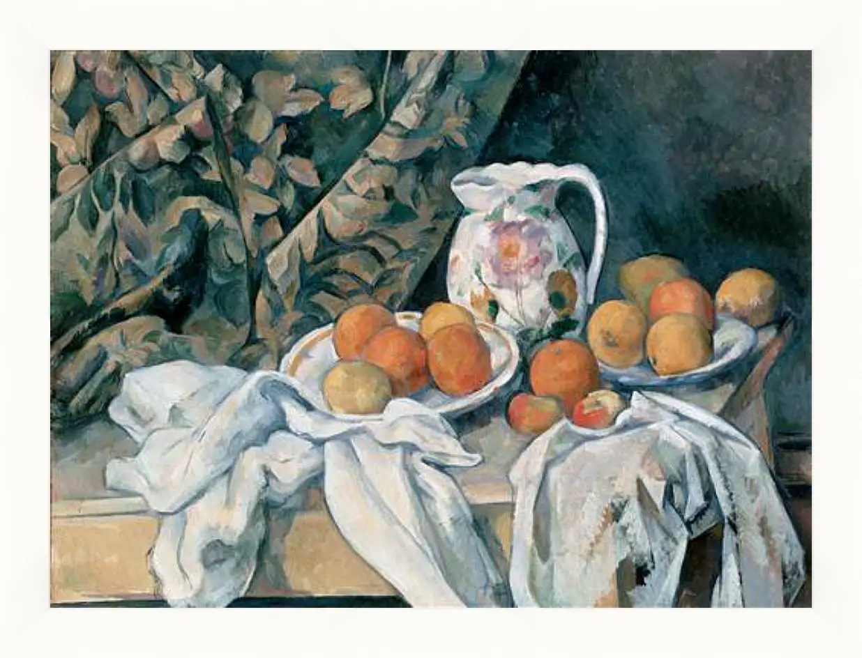 Картина в раме - Still Life with a Curtain. Поль Сезанн