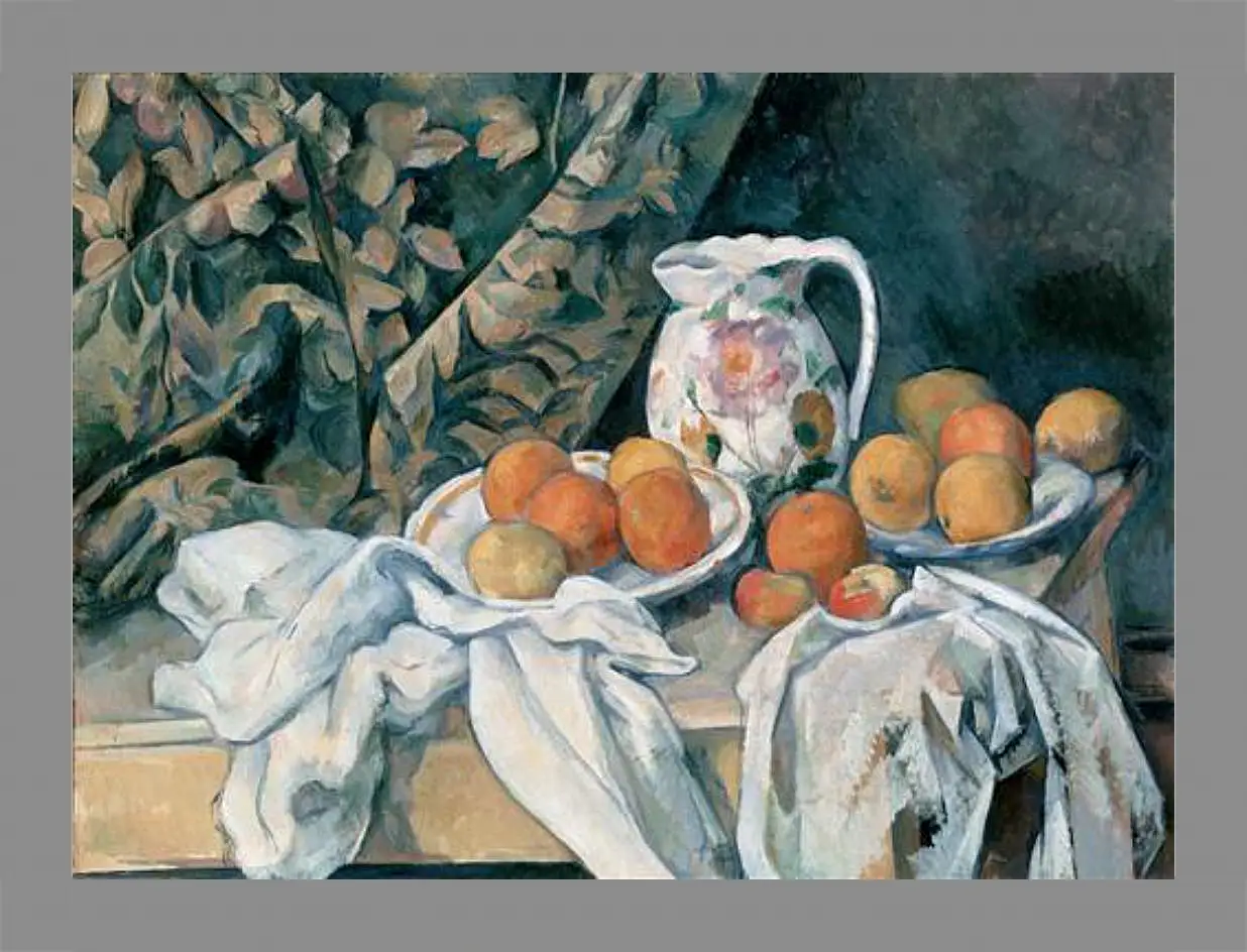 Картина в раме - Still Life with a Curtain. Поль Сезанн