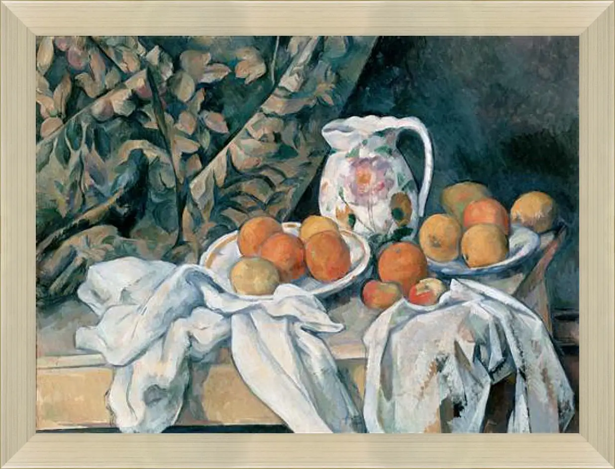 Картина в раме - Still Life with a Curtain. Поль Сезанн