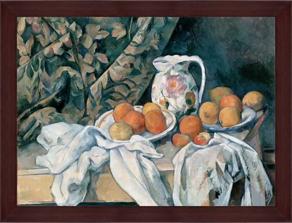 Картина в раме - Still Life with a Curtain. Поль Сезанн