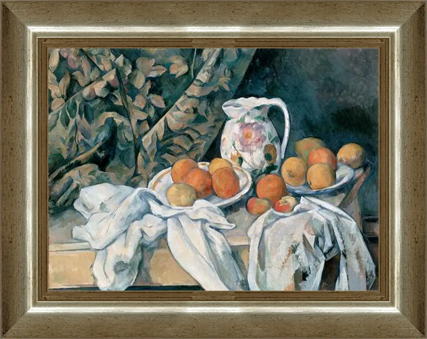 Картина в раме - Still Life with a Curtain. Поль Сезанн