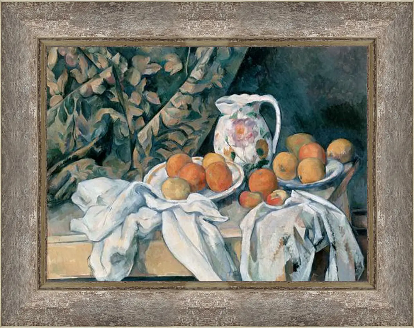 Картина в раме - Still Life with a Curtain. Поль Сезанн