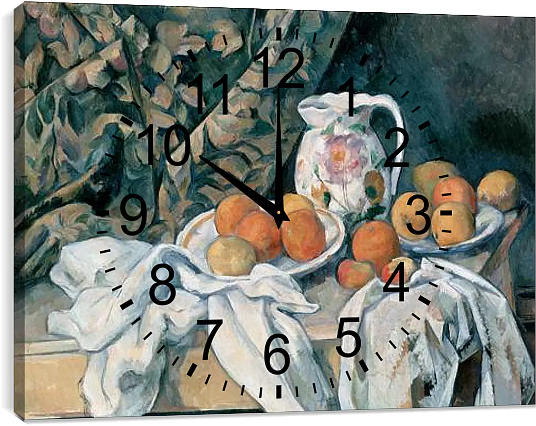 Часы картина - Still Life with a Curtain. Поль Сезанн