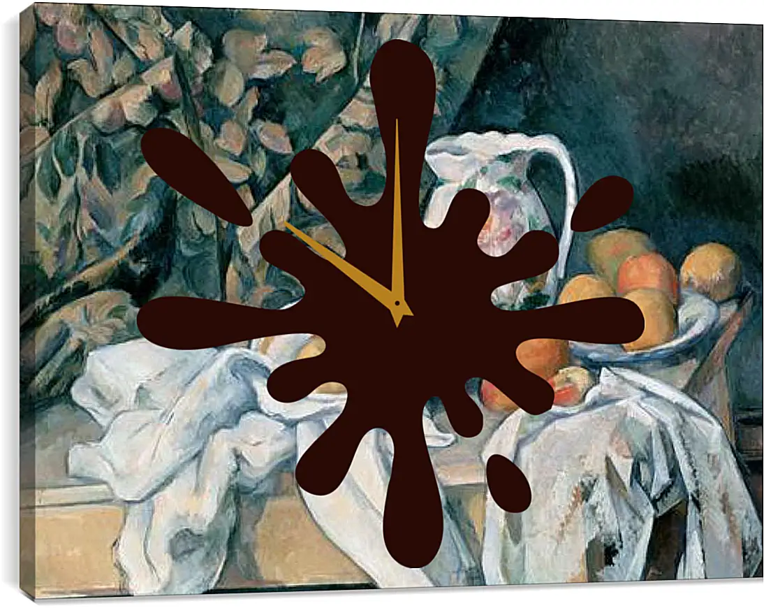 Часы картина - Still Life with a Curtain. Поль Сезанн