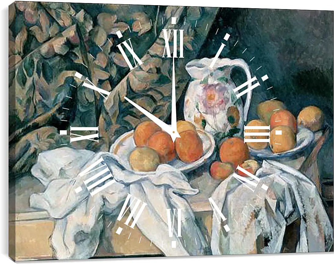 Часы картина - Still Life with a Curtain. Поль Сезанн