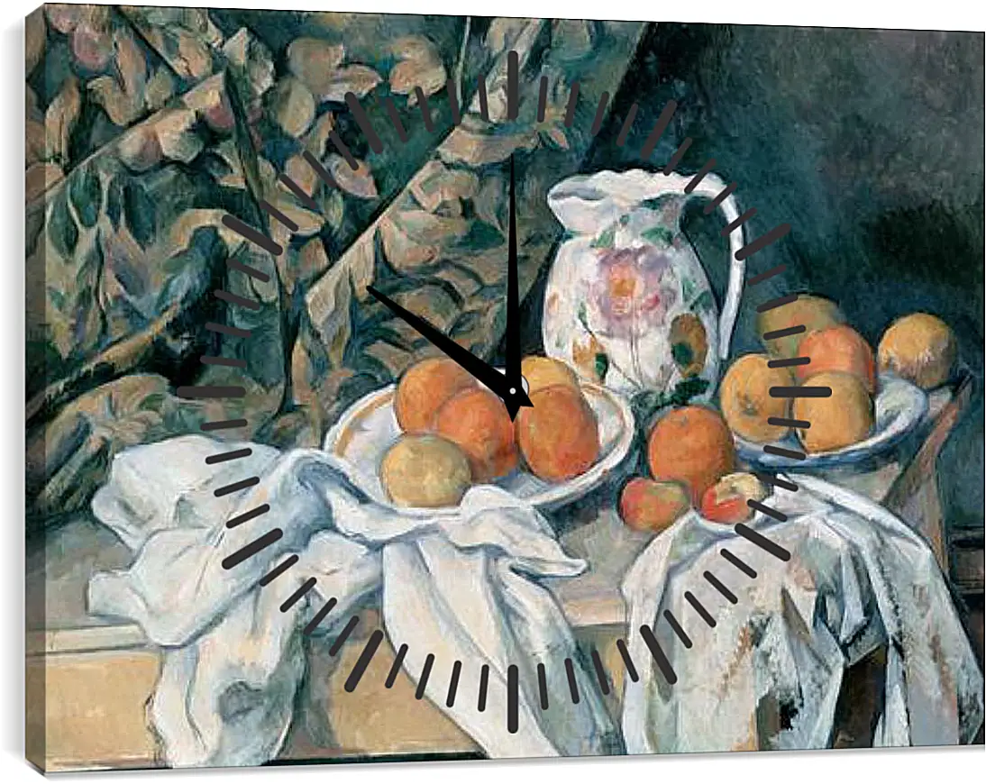 Часы картина - Still Life with a Curtain. Поль Сезанн