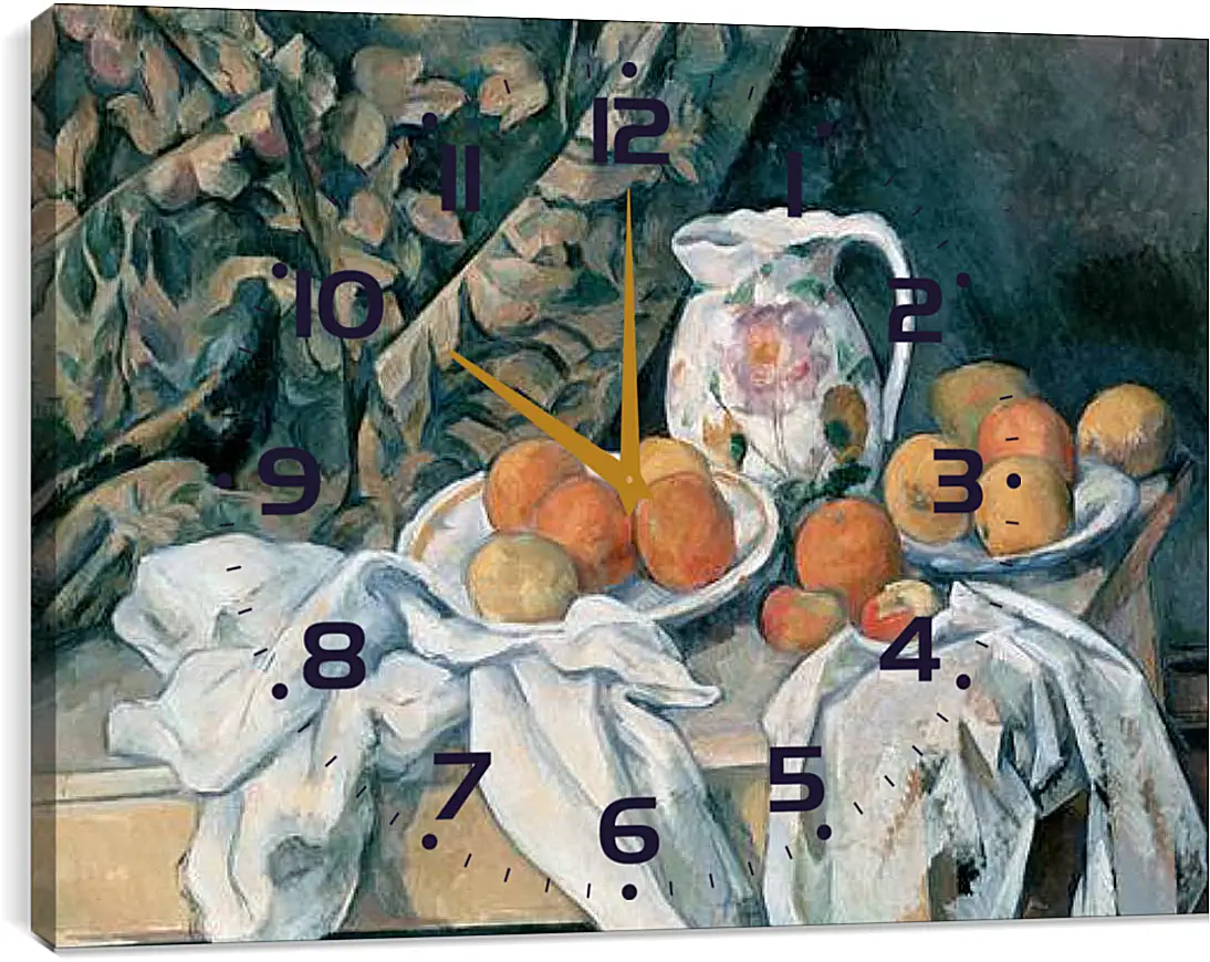 Часы картина - Still Life with a Curtain. Поль Сезанн