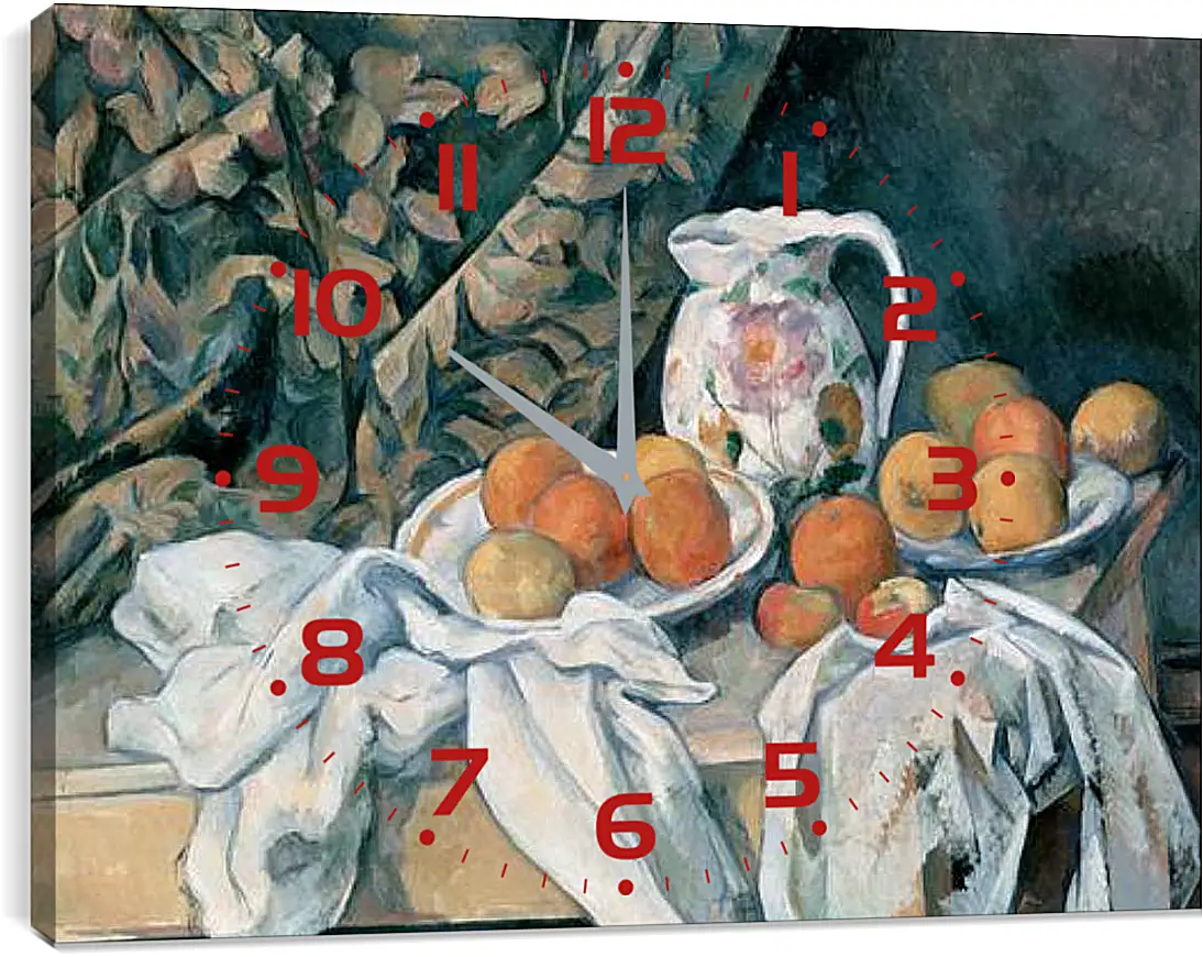 Часы картина - Still Life with a Curtain. Поль Сезанн