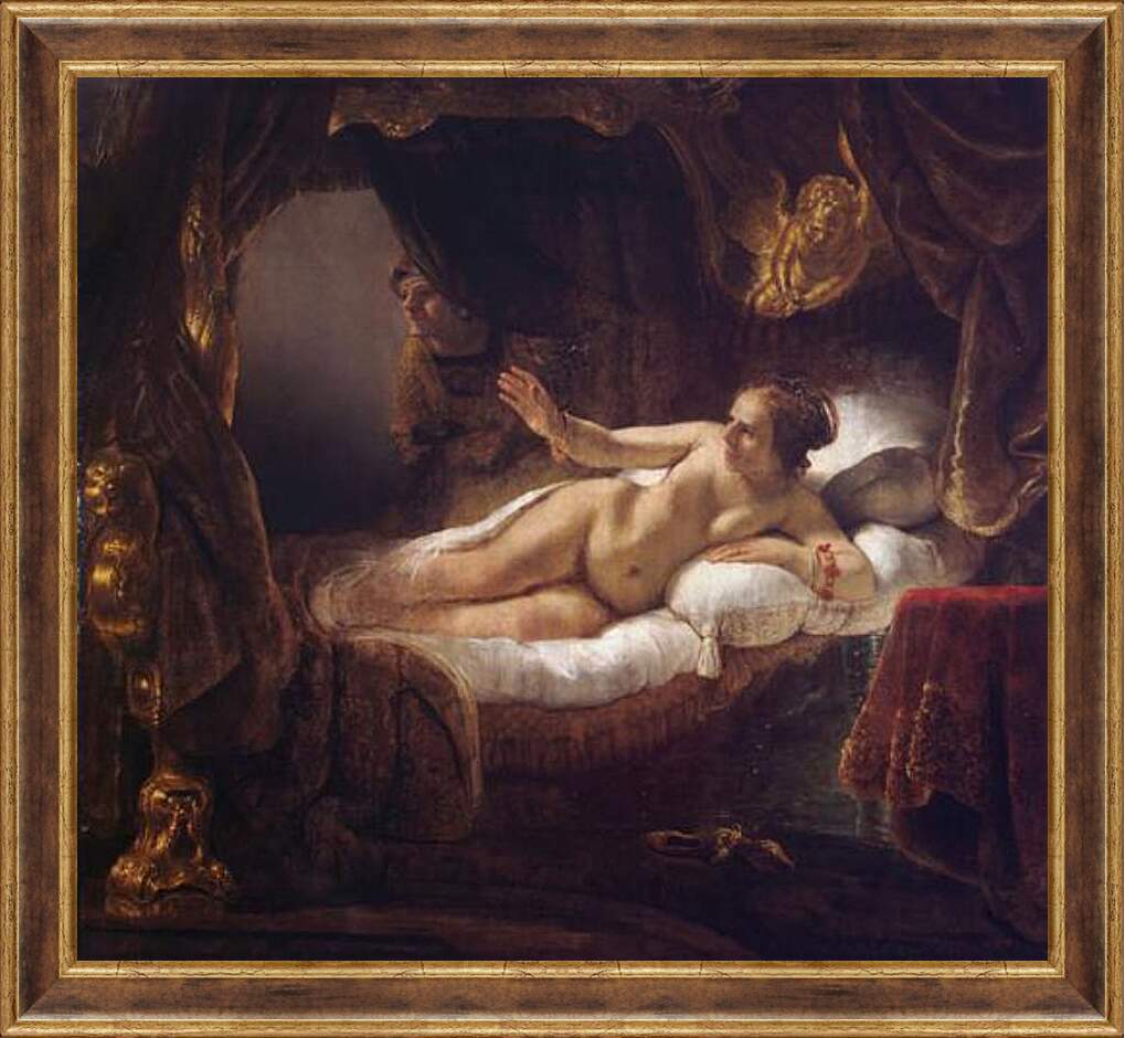 Картина в раме - Даная (Эгина). Рембрандт