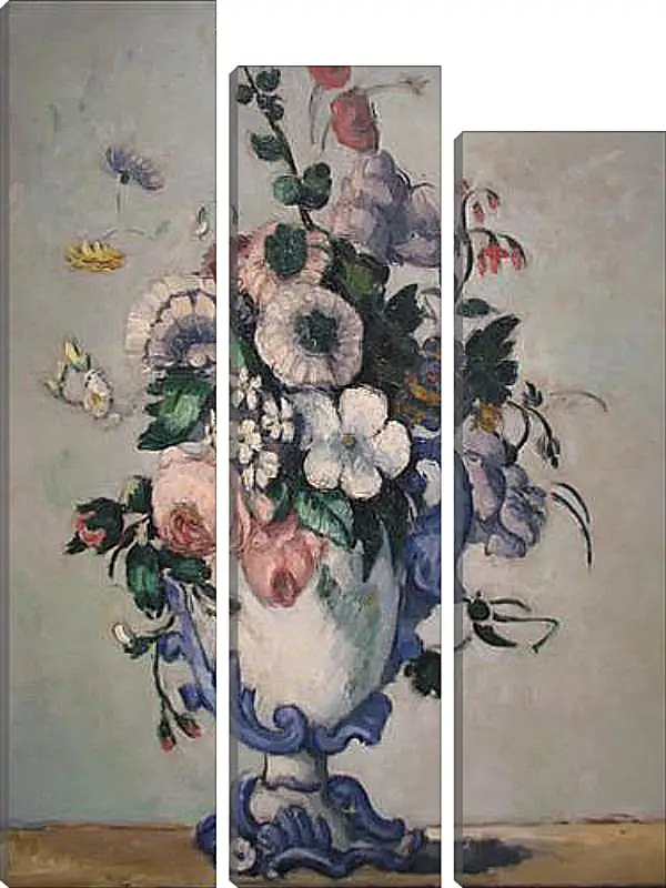 Модульная картина - Flowers in a Rococo Vase. Поль Сезанн