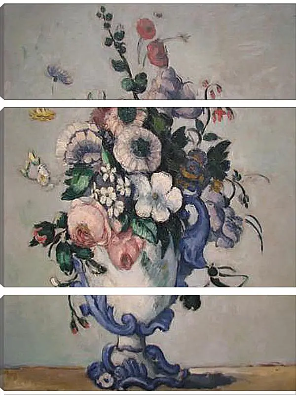 Модульная картина - Flowers in a Rococo Vase. Поль Сезанн