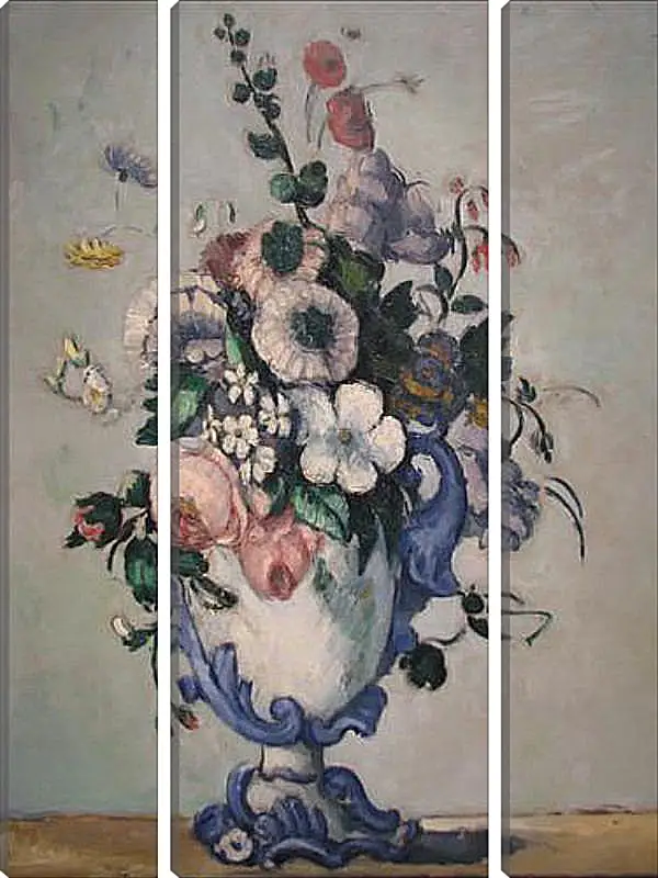 Модульная картина - Flowers in a Rococo Vase. Поль Сезанн