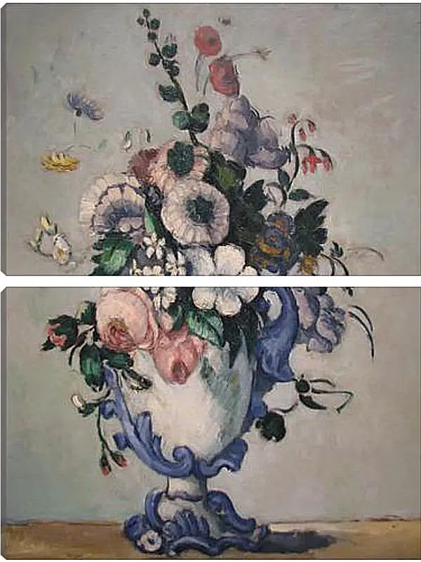 Модульная картина - Flowers in a Rococo Vase. Поль Сезанн