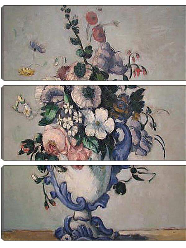 Модульная картина - Flowers in a Rococo Vase. Поль Сезанн